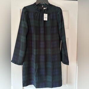 J. Crew Factory Green and Blue Mock Neck Mini Dress